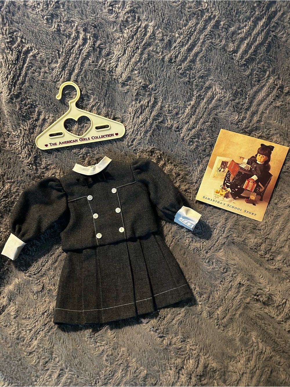 Vintage American Girl Samantha Learns a Lesson Dress, Hanger, booklet